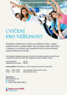 Nemocnice AGEL Český Těšín posiluje prevenci: Skupinové cvičení pro veřejnost je nově dostupné dvakrát týdně